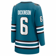 Sam Dickinson San Jose Sharks Fanatics Women's Home Breakaway Jersey - Teal - NHL 203563400
