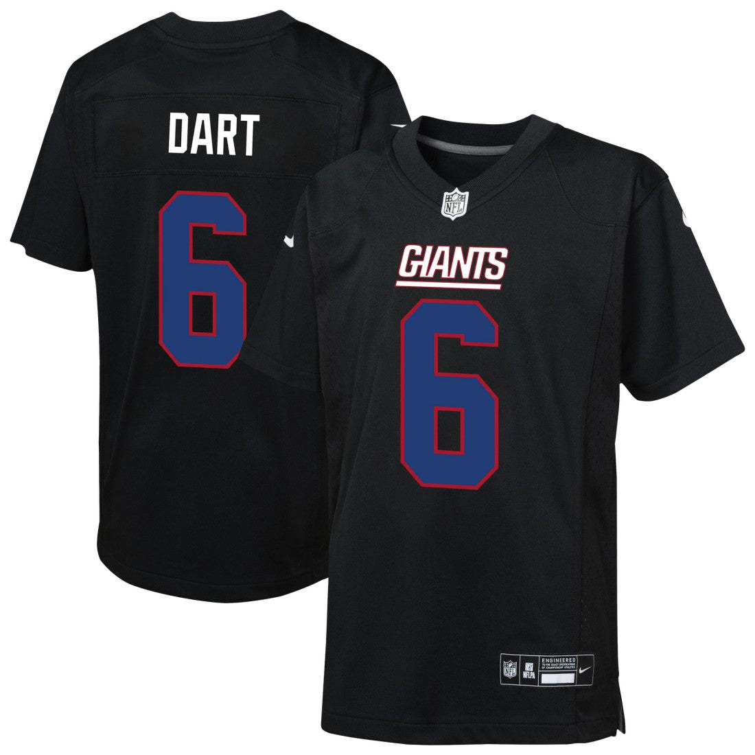 Nike Jaxson Dart New York Giants Youth Fashion Game Jersey Carbon Black