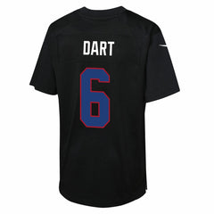 Nike Jaxson Dart New York Giants Youth Fashion Game Jersey Carbon Black