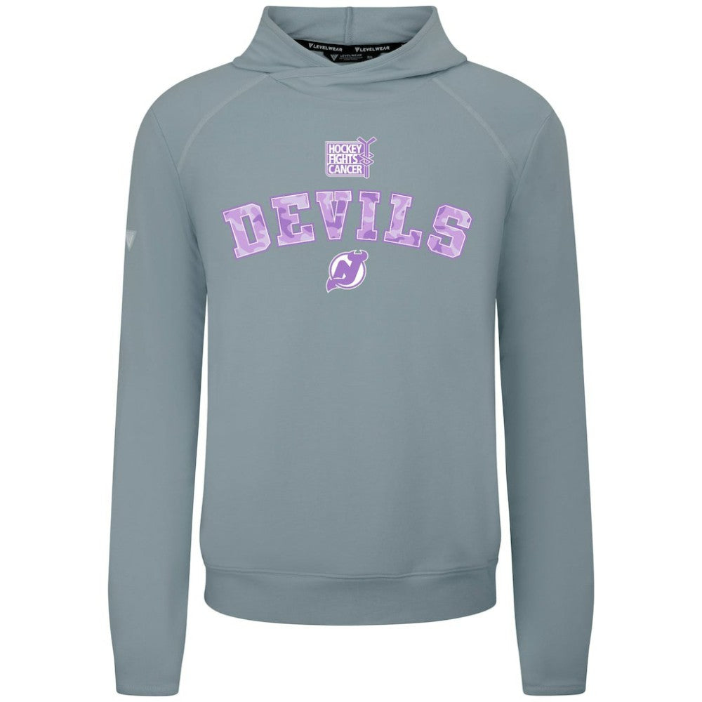 New Jersey Devils Levelwear Hockey Fights Cancer Mandate Tri-Blend Hoodie - Gray - NHL 203563889