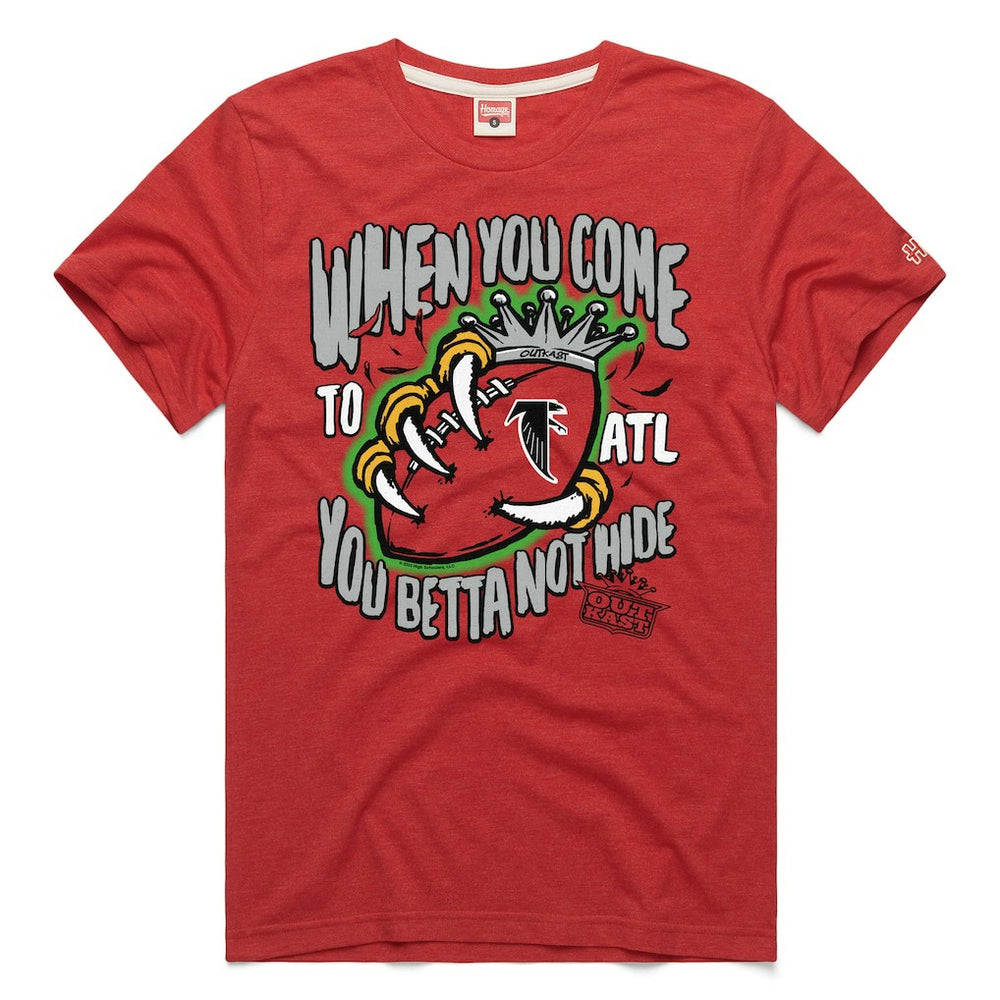 Atlanta Falcons x OutKast Homage Unisex You Betta Not Hide Tri-Blend T-Shirt Red