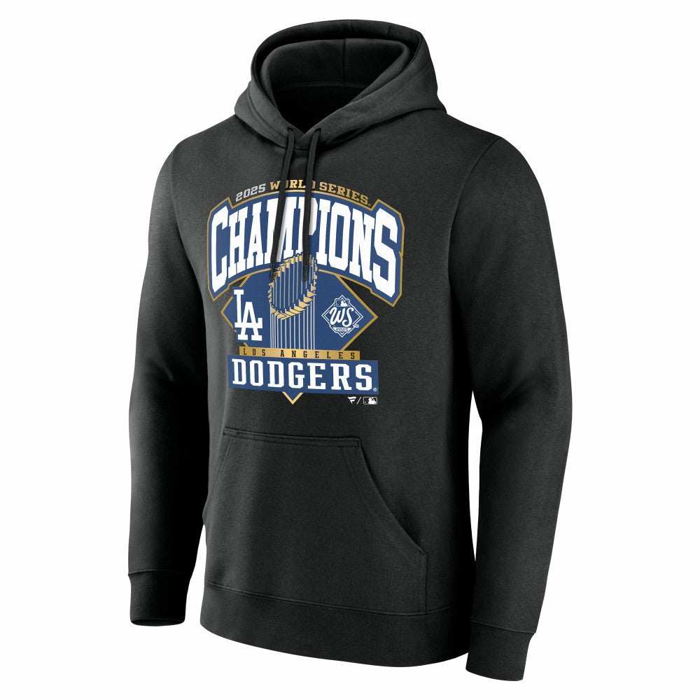 Los Angeles Dodgers 2025 World Series Champions Custom Name & Number Hoodie - Black - MLB Online