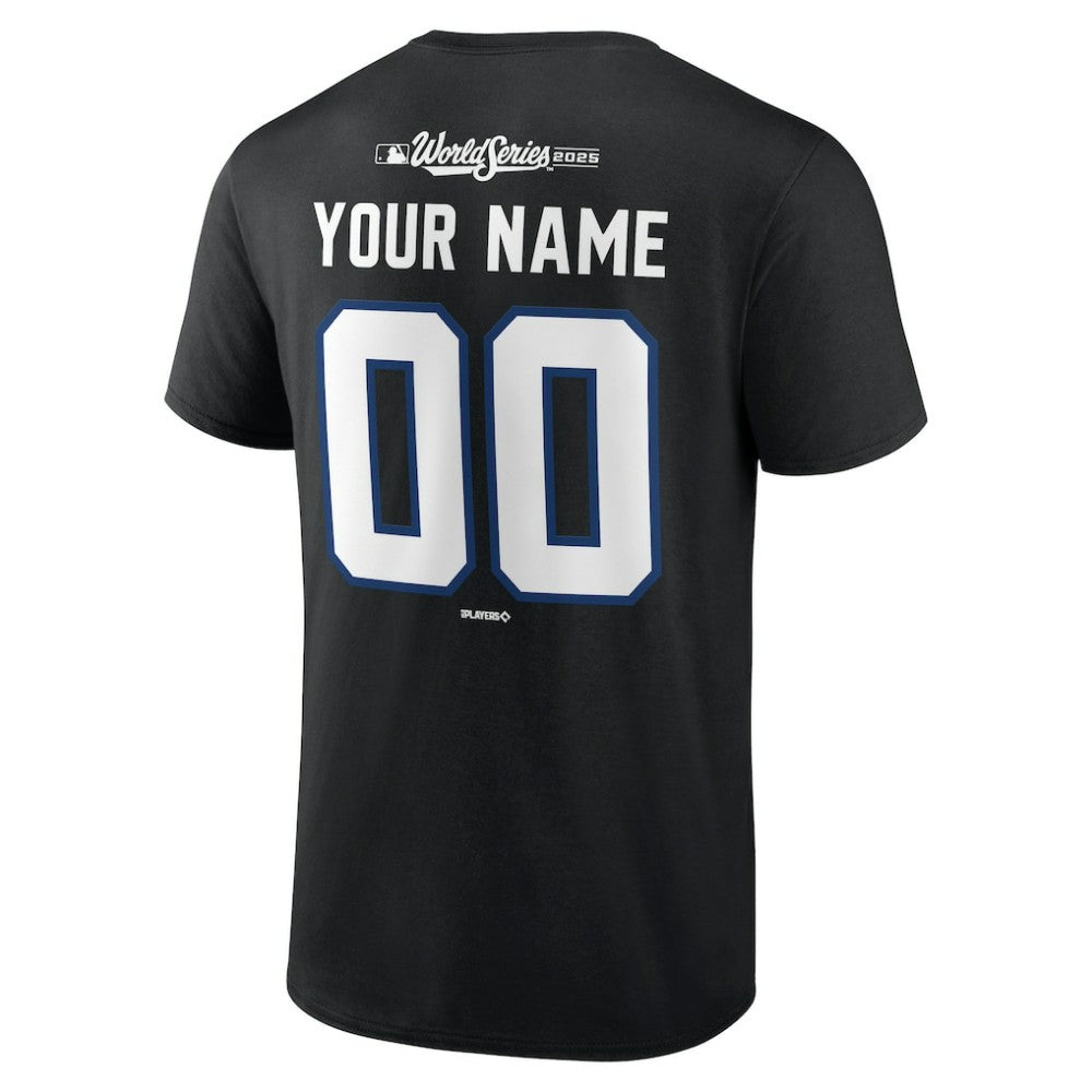 Los Angeles Dodgers 2025 World Series Champions Custom Name & Number T-Shirt - Black - MLB Lifestyle