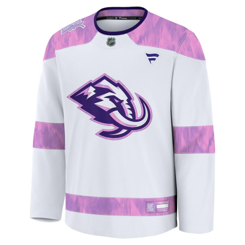 Utah Mammoth Fanatics Hockey Fights Cancer Survivor Practice Jersey - White - NHL 203564949