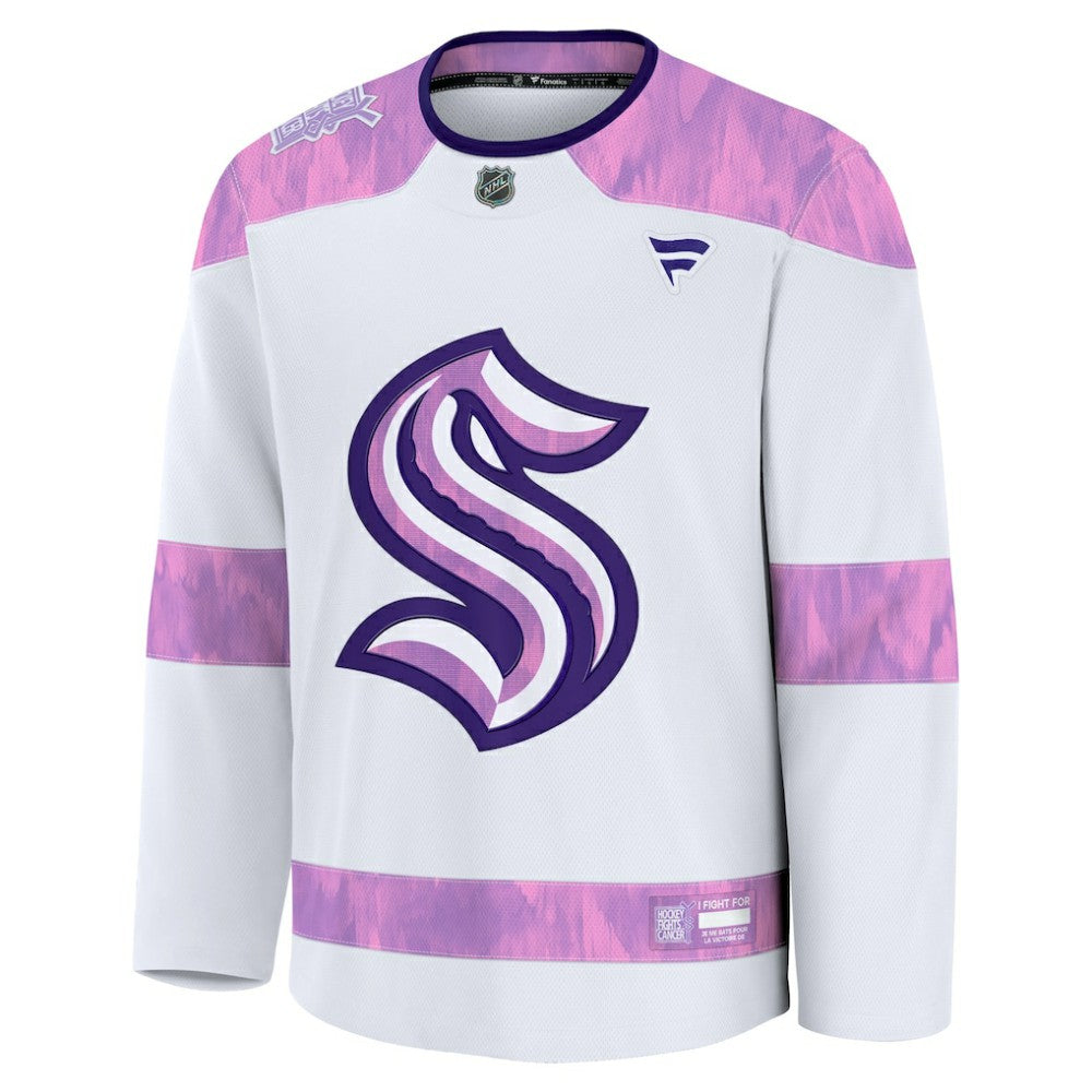 Seattle Kraken Fanatics Hockey Fights Cancer Survivor Practice Jersey - White - NHL 203564952