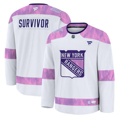 New York Rangers Fanatics Hockey Fights Cancer Survivor Practice Jersey - White - NHL 203564959