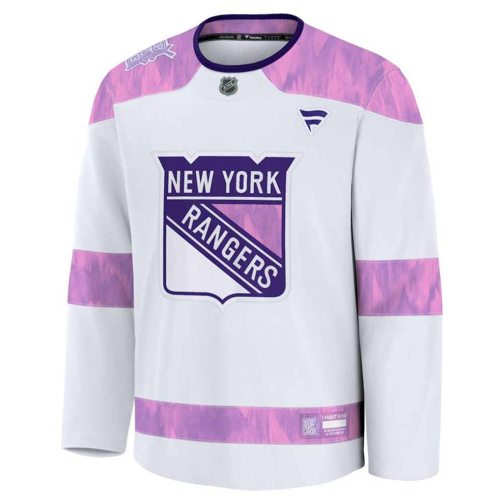 New York Rangers Fanatics Hockey Fights Cancer Survivor Practice Jersey - White - NHL 203564959