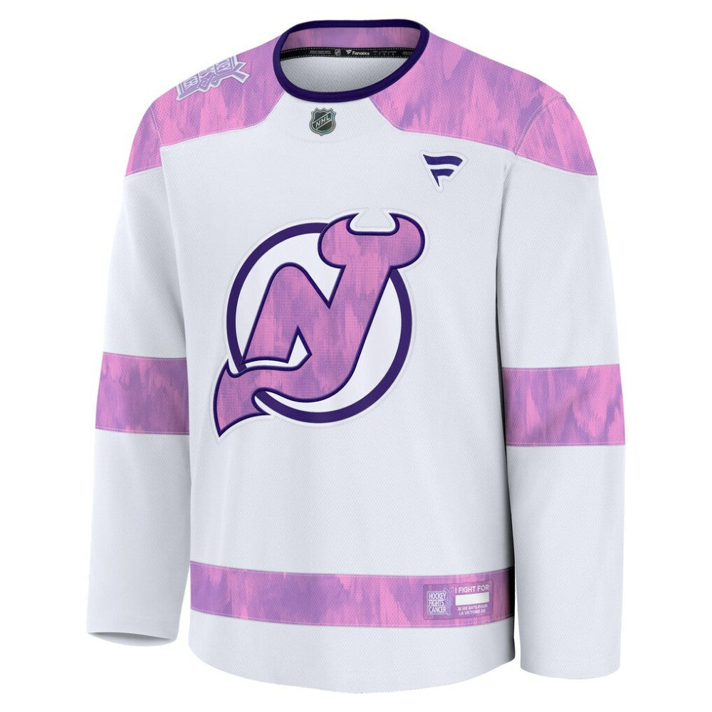 New Jersey Devils Fanatics Hockey Fights Cancer Survivor Practice Jersey - White - NHL 203564964