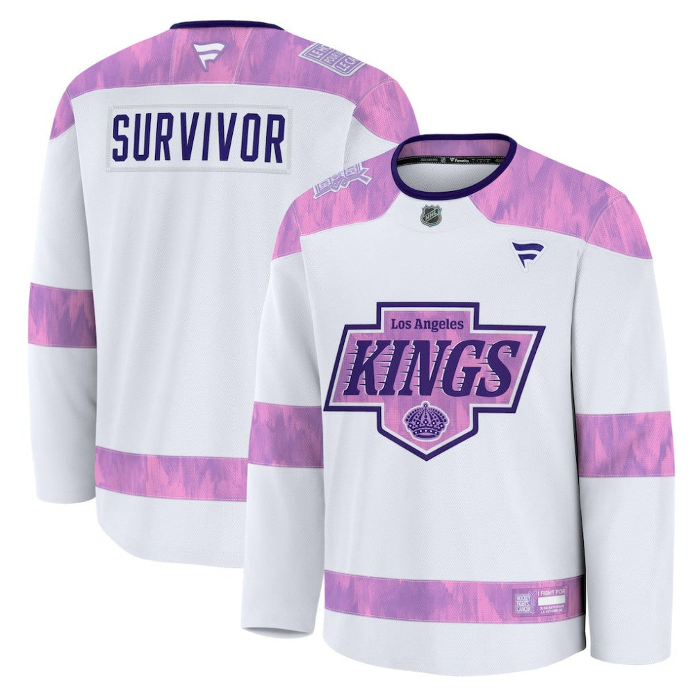 Los Angeles Kings Fanatics Hockey Fights Cancer Survivor Practice Jersey - White - NHL 203564965