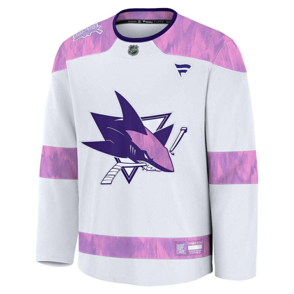 San Jose Sharks Fanatics Hockey Fights Cancer Survivor Practice Jersey - White - NHL 203564980