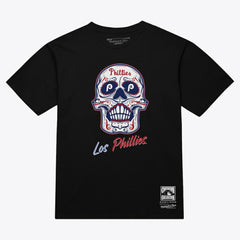 Philadelphia Phillies Mitchell & Ness Women's Sugar Skull Boxy T-Shirt - Black - Mitchell & Ness Discount