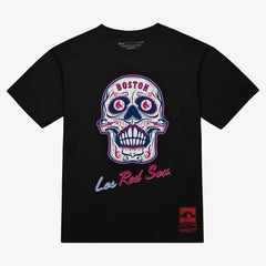 Boston Red Sox Mitchell & Ness Women's Sugar Skull Boxy T-Shirt - Black - Mitchell & Ness Online