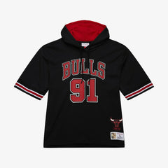 Dennis Rodman Chicago Bulls Mesh Name & Number Short Sleeve Hoodie for sale Black | Mitchell & Ness Lifestyle