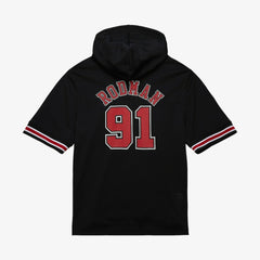 Dennis Rodman Chicago Bulls Mesh Name & Number Short Sleeve Hoodie for sale Black | Mitchell & Ness Lifestyle