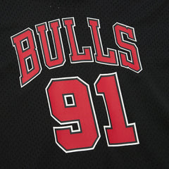 Dennis Rodman Chicago Bulls Mesh Name & Number Short Sleeve Hoodie for sale Black | Mitchell & Ness Lifestyle