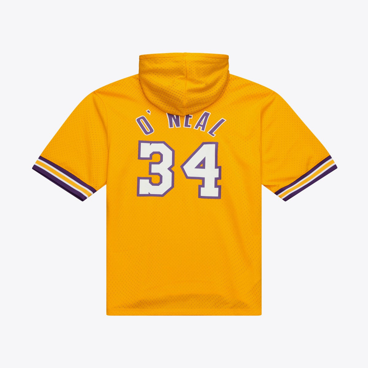 Shaquille O'Neal Los Angeles Lakers Mesh Name & Number Short Sleeve Hoodie Gold | Mitchell & Ness outlet