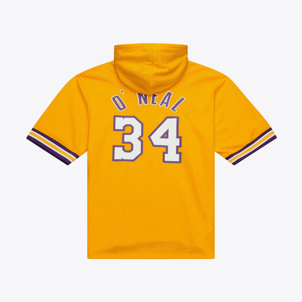 Shaquille O'Neal Los Angeles Lakers Mesh Name & Number Short Sleeve Hoodie Gold | Mitchell & Ness outlet