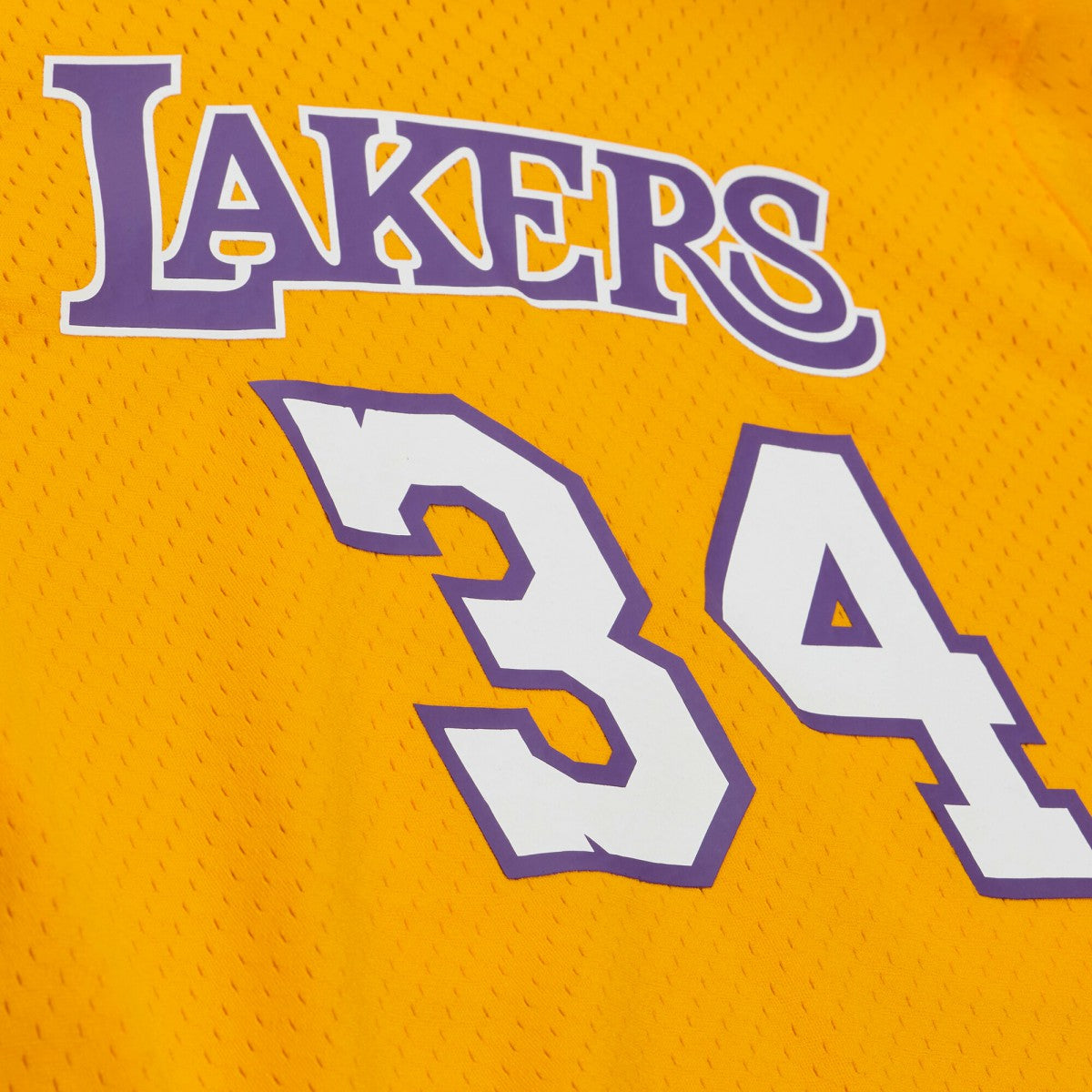 Shaquille O'Neal Los Angeles Lakers Mesh Name & Number Short Sleeve Hoodie Gold | Mitchell & Ness outlet