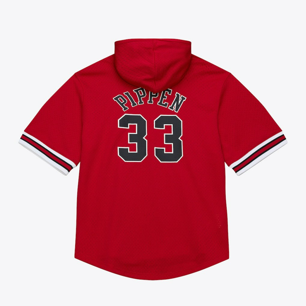 Scottie Pippen Chicago Bulls Mesh Name & Number Short Sleeve Hoodie for sale Red | Mitchell & Ness US
