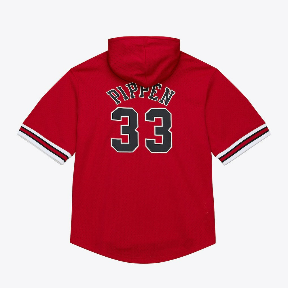 Scottie Pippen Chicago Bulls Mesh Name & Number Short Sleeve Hoodie for sale Red | Mitchell & Ness US