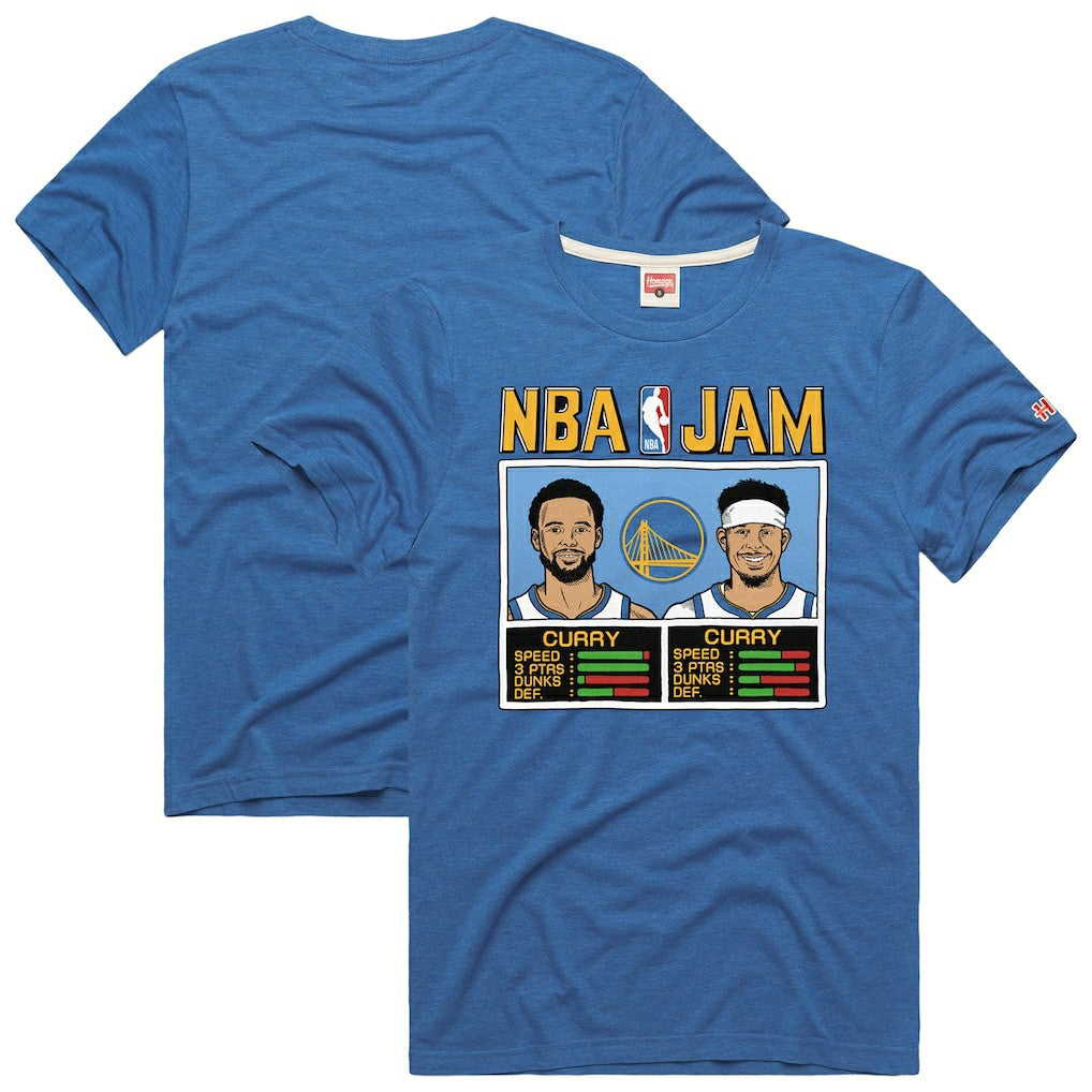 Stephen Curry & Seth Curry Golden State Warriors Homage NBA Jam Tri-Blend T-Shirt Royal