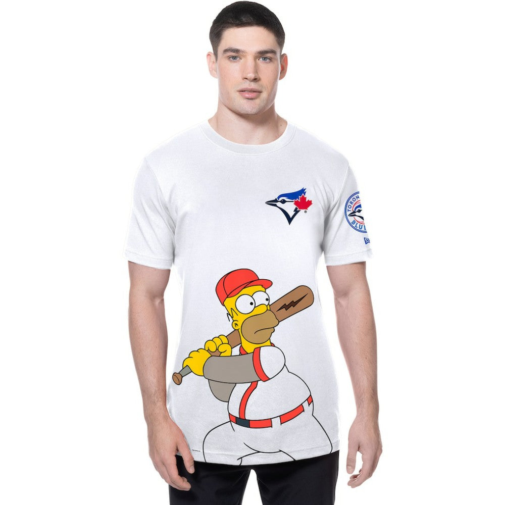 Toronto Blue Jays New Era MLB x Simpsons Homer Wonderbat T-Shirt - White - New Era Discount
