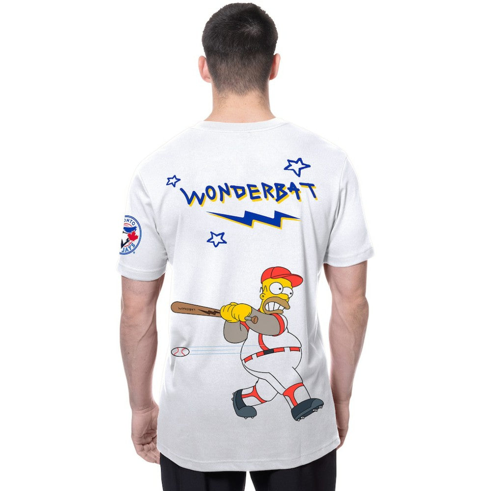 Toronto Blue Jays New Era MLB x Simpsons Homer Wonderbat T-Shirt - White - New Era Discount