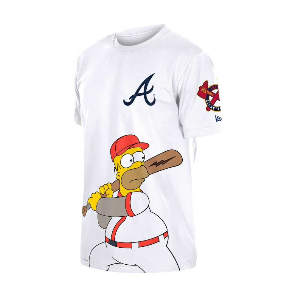 Atlanta Braves New Era MLB x Simpsons Homer Wonderbat T-Shirt - White - New Era Sale