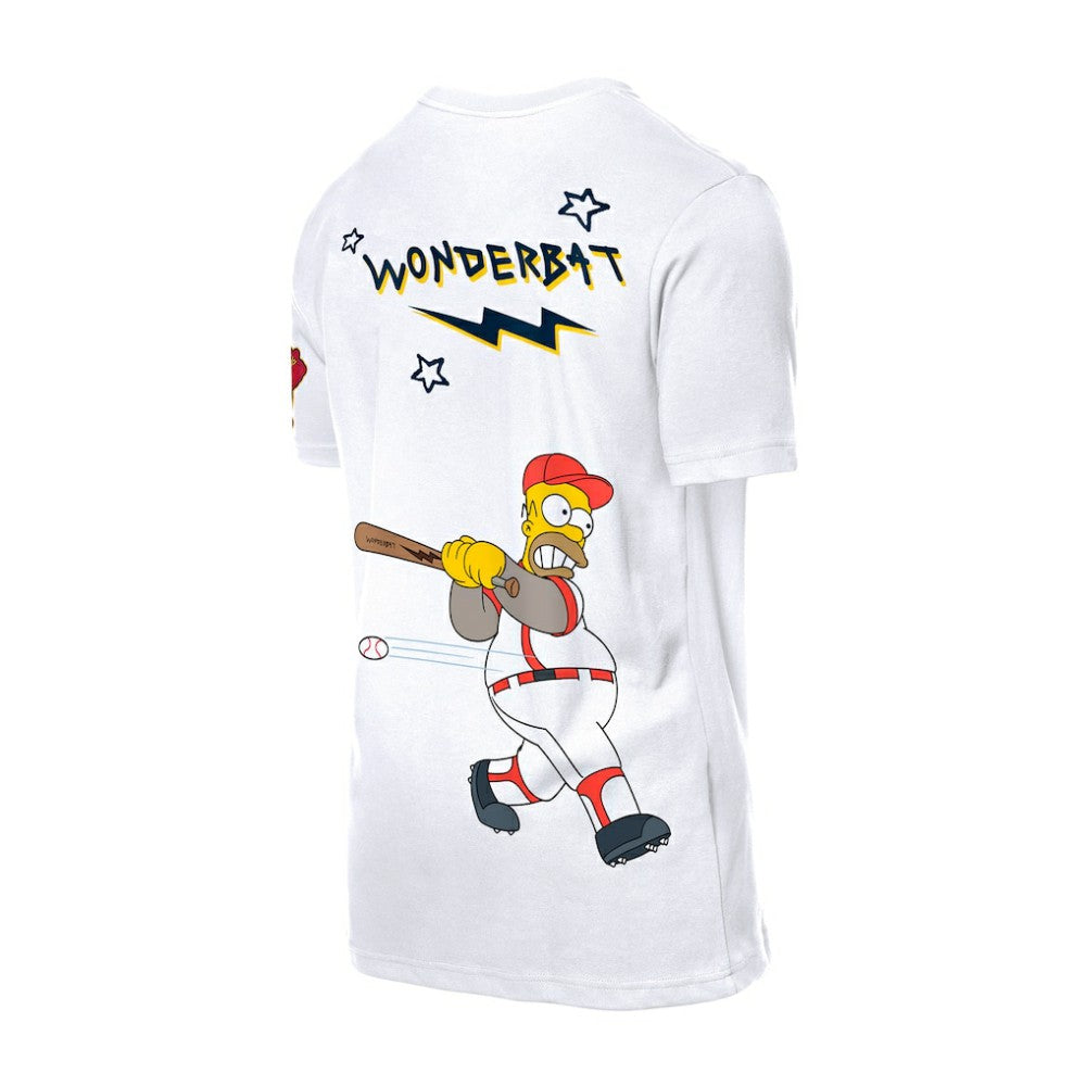 Atlanta Braves New Era MLB x Simpsons Homer Wonderbat T-Shirt - White - New Era Sale