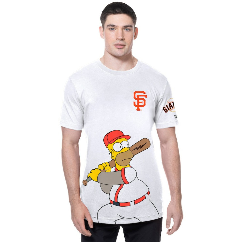 San Francisco Giants New Era MLB x Simpsons Homer Wunderbat SS Tee - White - New Era Discount
