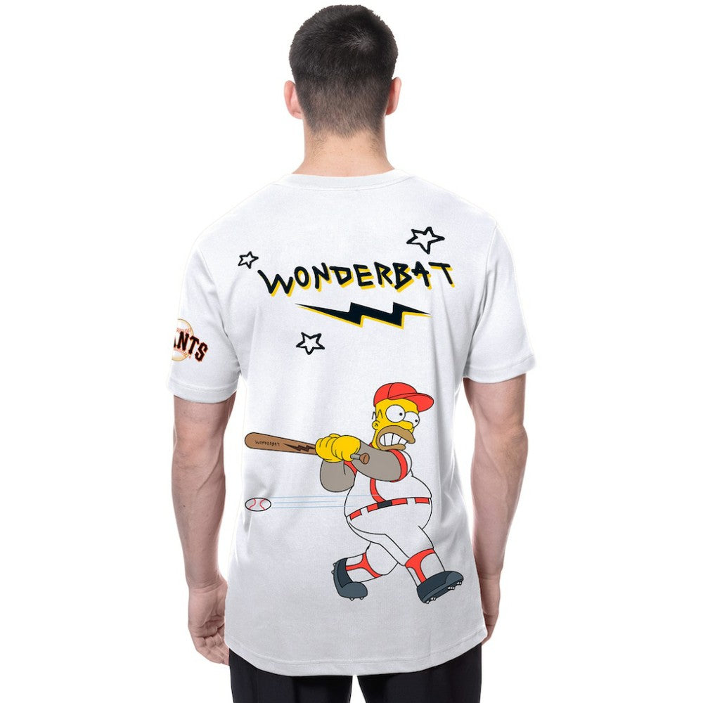 San Francisco Giants New Era MLB x Simpsons Homer Wunderbat SS Tee - White - New Era Discount