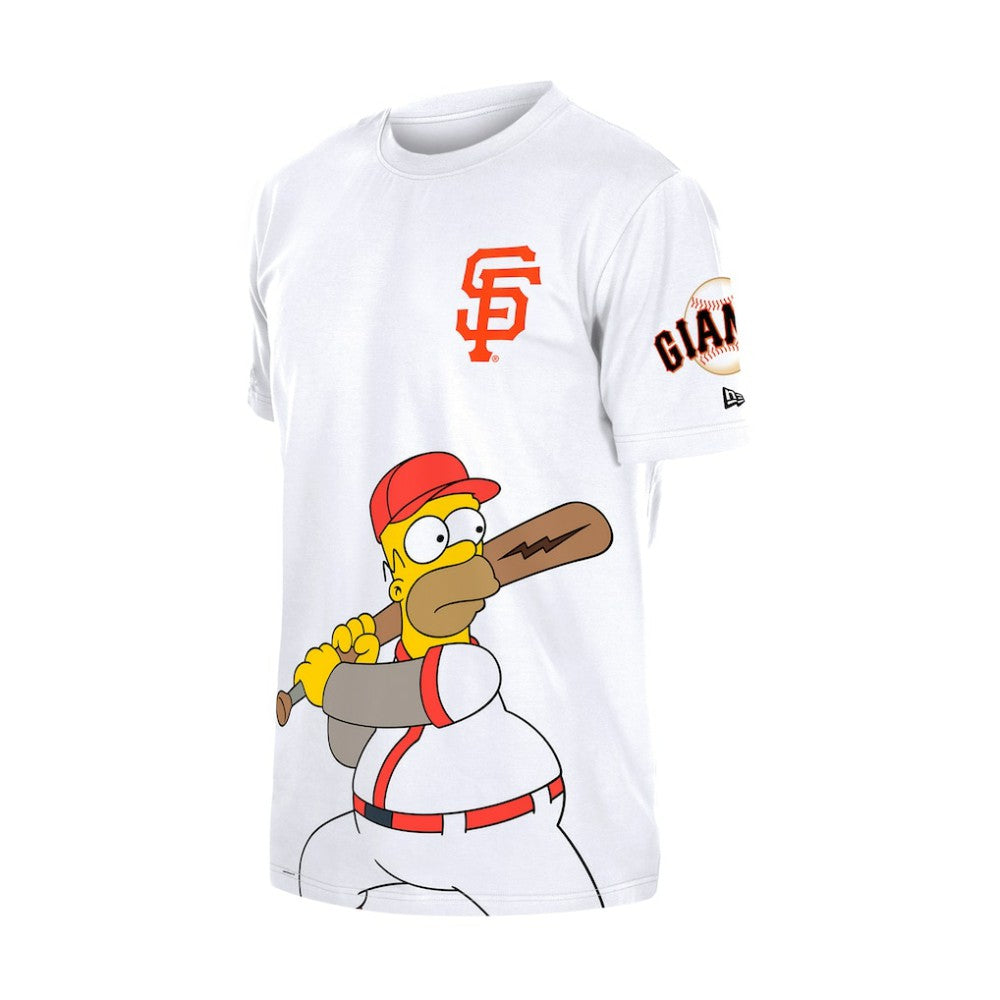 San Francisco Giants New Era MLB x Simpsons Homer Wunderbat SS Tee - White - New Era Discount