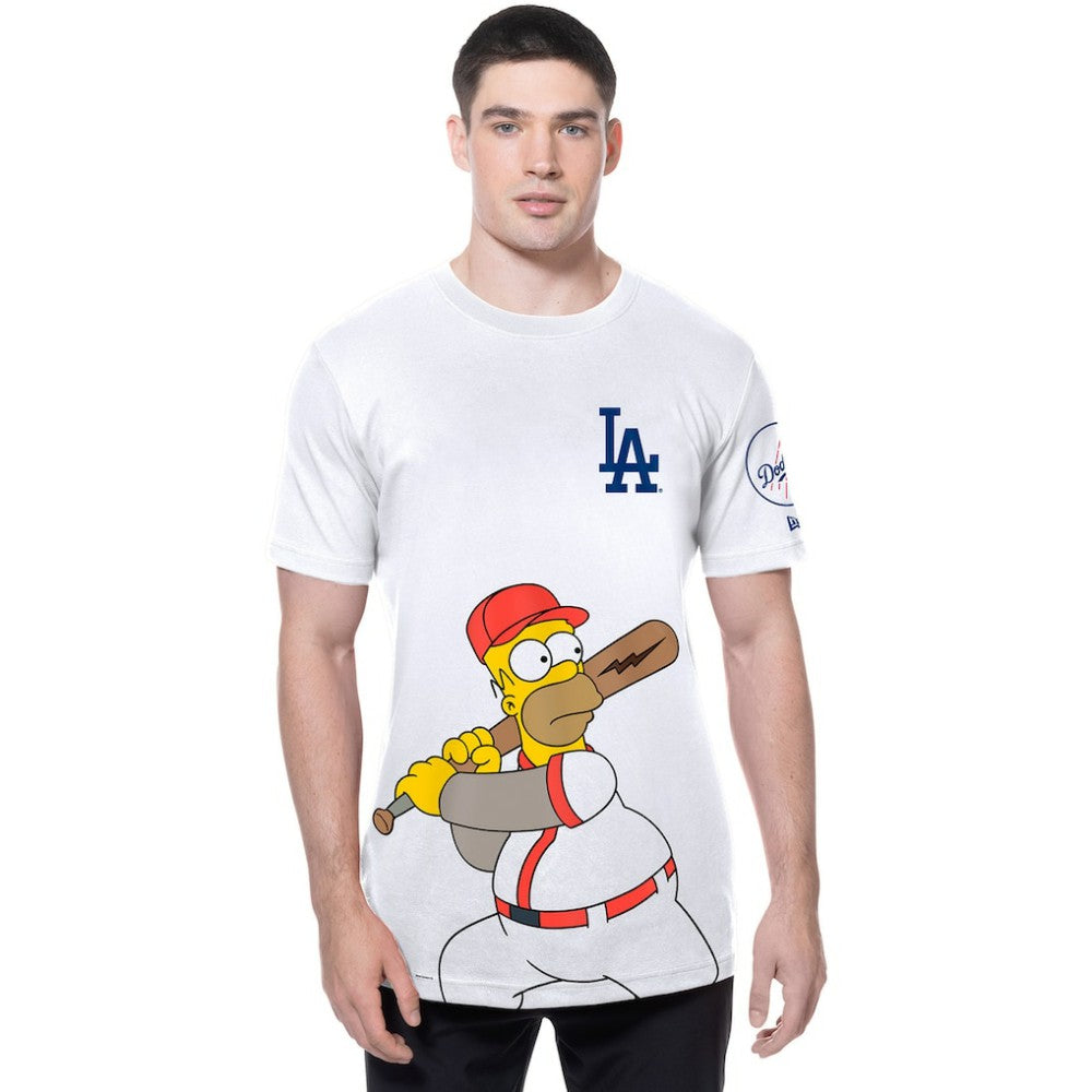 Los Angeles Dodgers New Era MLB x Simpsons Homer Wonderbat T-Shirt - White - New Era Sale
