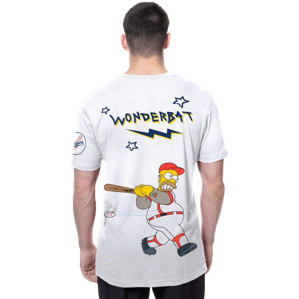 Los Angeles Dodgers New Era MLB x Simpsons Homer Wonderbat T-Shirt - White - New Era Sale