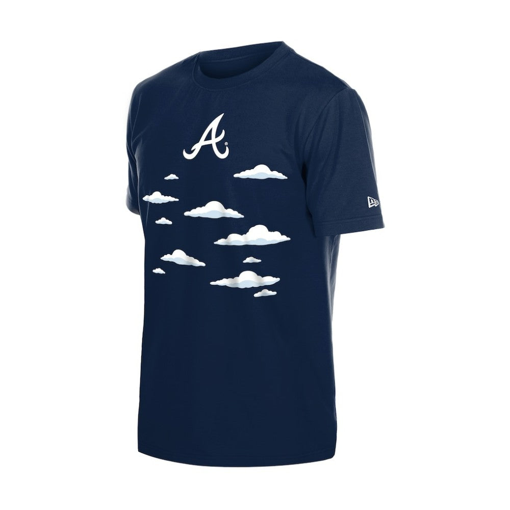Atlanta Braves New Era MLB x Simpsons 2026 Collab Clouds T-Shirt - Navy - New Era Discount
