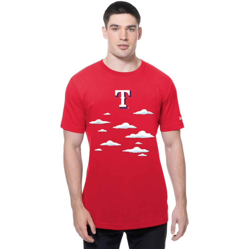 Texas Rangers New Era MLB x Simpsons 2026 Collab Clouds T-Shirt - Red - New Era Lifestyle
