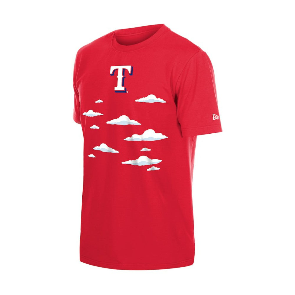 Texas Rangers New Era MLB x Simpsons 2026 Collab Clouds T-Shirt - Red - New Era Lifestyle
