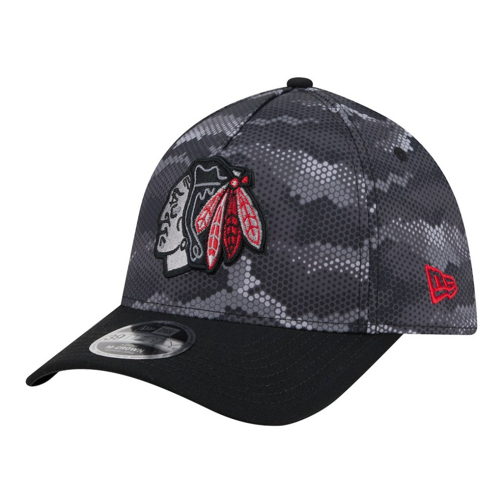 Chicago Blackhawks New Era Zero Dark 39THIRTY Flex Hat - Black - NHL 203577223