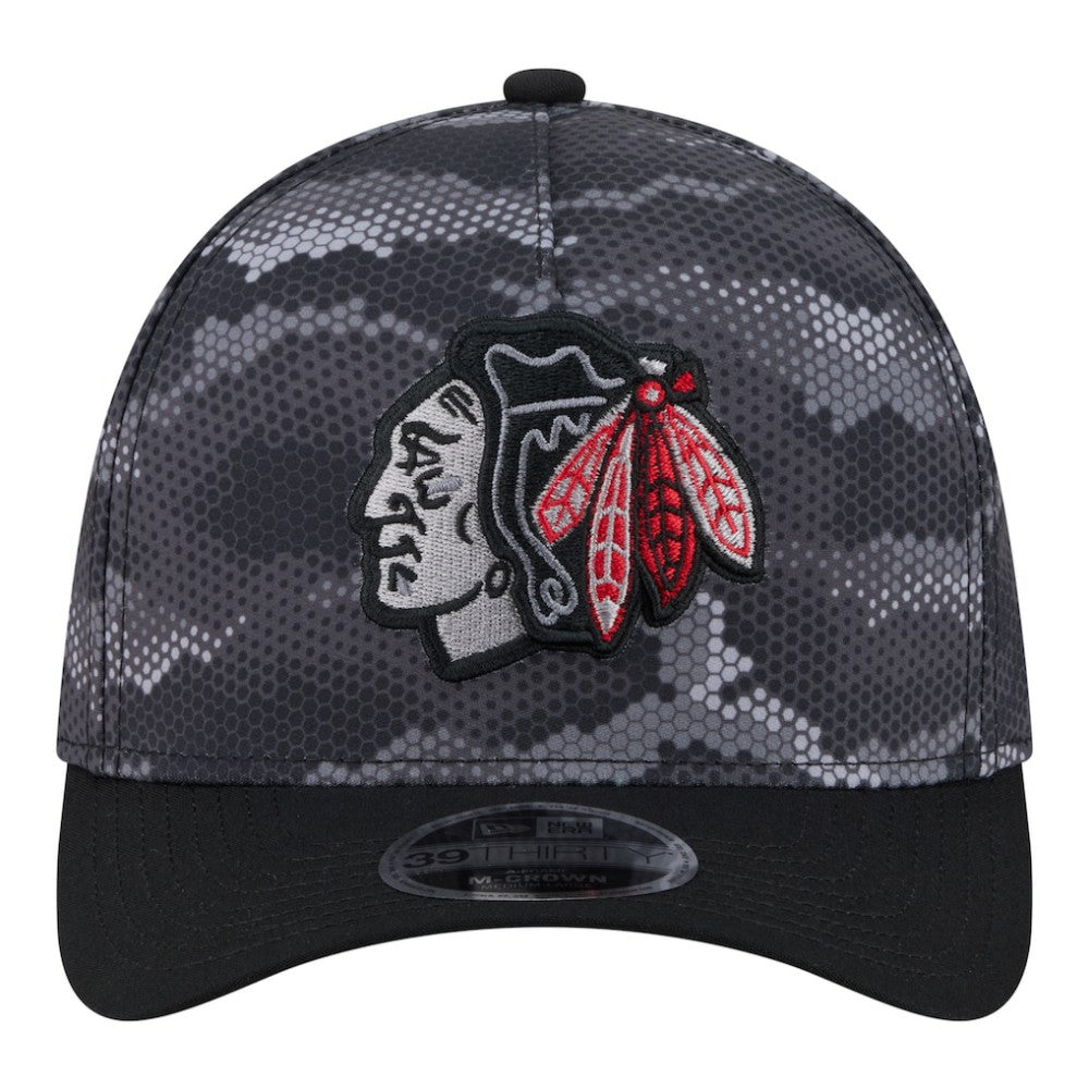 Chicago Blackhawks New Era Zero Dark 39THIRTY Flex Hat - Black - NHL 203577223