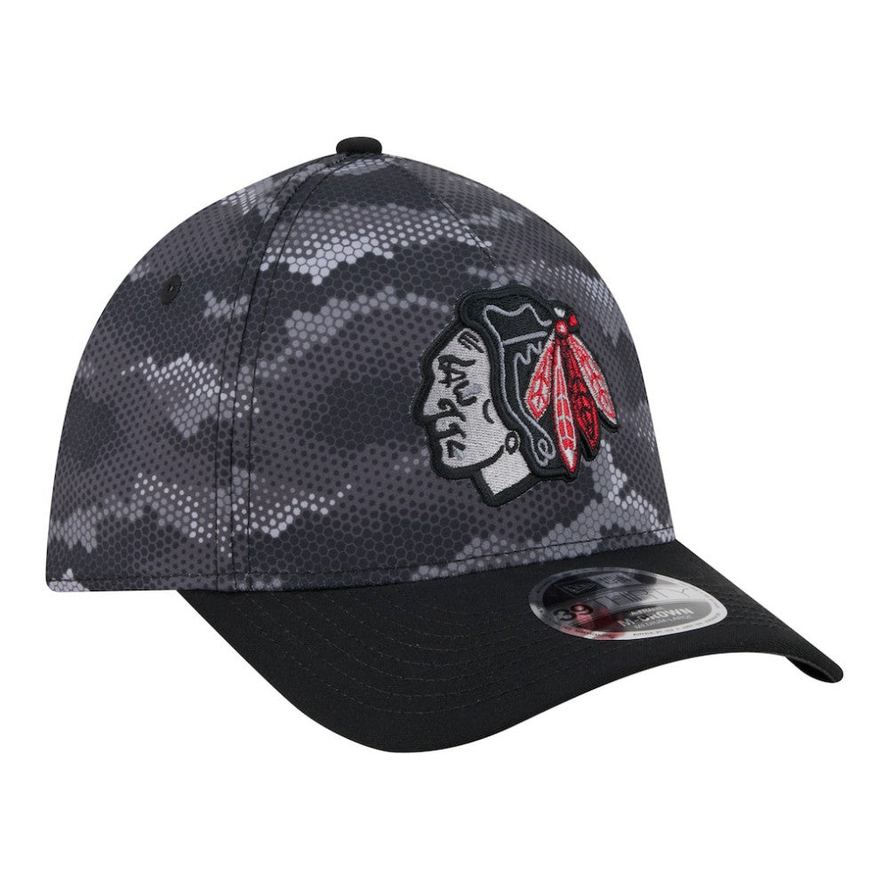 Chicago Blackhawks New Era Zero Dark 39THIRTY Flex Hat - Black - NHL 203577223