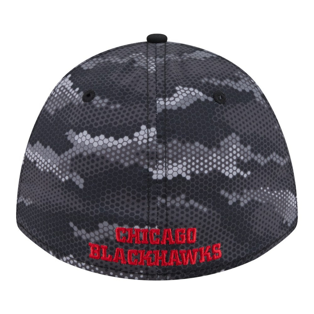 Chicago Blackhawks New Era Zero Dark 39THIRTY Flex Hat - Black - NHL 203577223
