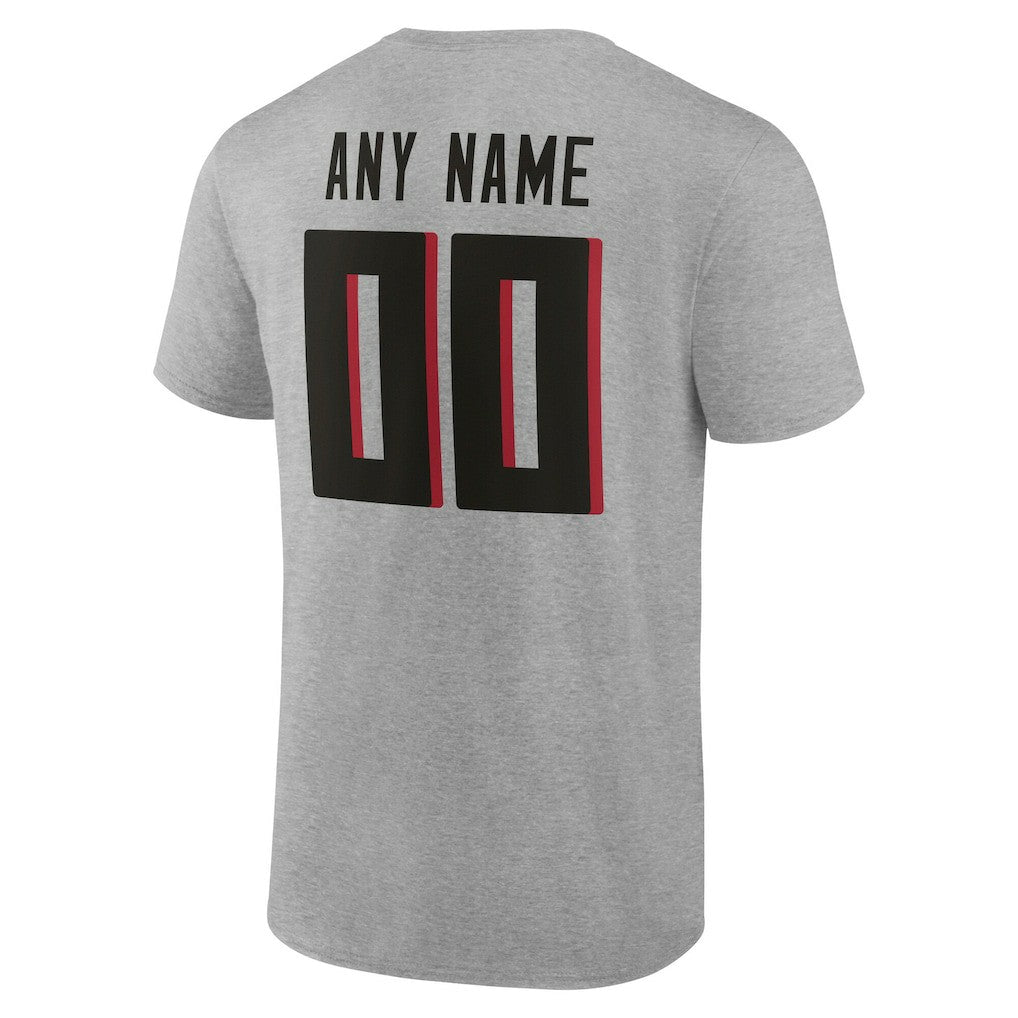Atlanta Falcons Team Authentic Personalized Name & Number T-Shirt Gray