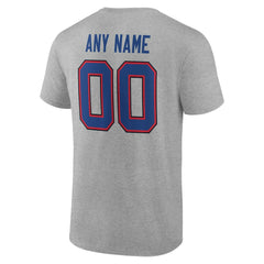 Buffalo Bills Team Authentic Personalized Name & Number T-Shirt Gray