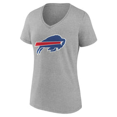 Buffalo Bills Women's Team Authentic Personalized Name & Number V-Neck T-Shirt Gray