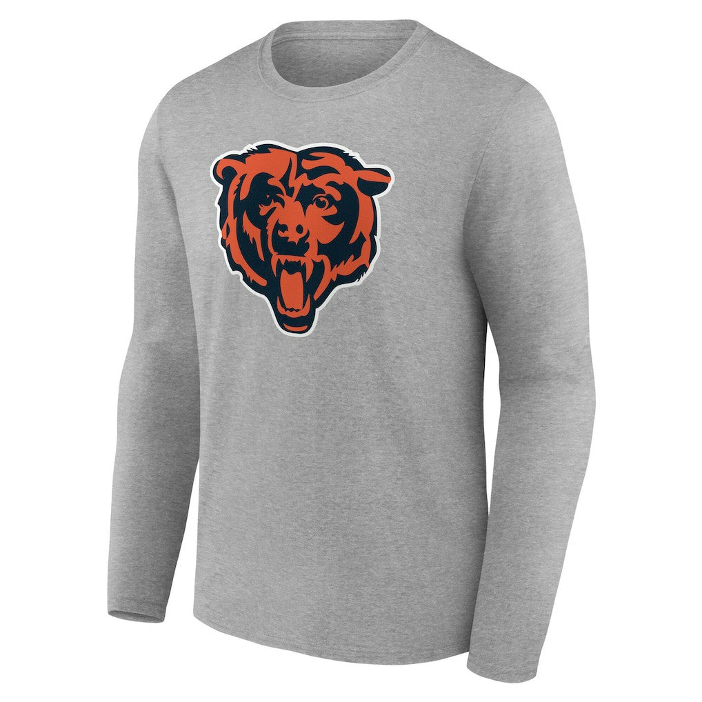Chicago Bears Team Authentic Personalized Name & Number Long Sleeve T-Shirt Gray