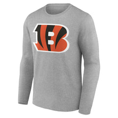 Cincinnati Bengals Team Authentic Personalized Name & Number Long Sleeve T-Shirt Gray