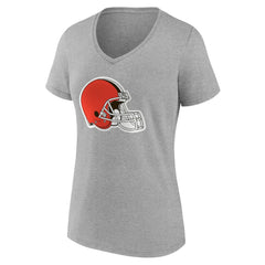 Cleveland Browns Women's Team Authentic Personalized Name & Number V-Neck T-Shirt Gray