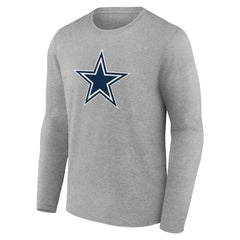 Dallas Cowboys Team Authentic Personalized Name & Number Long Sleeve T-Shirt Gray