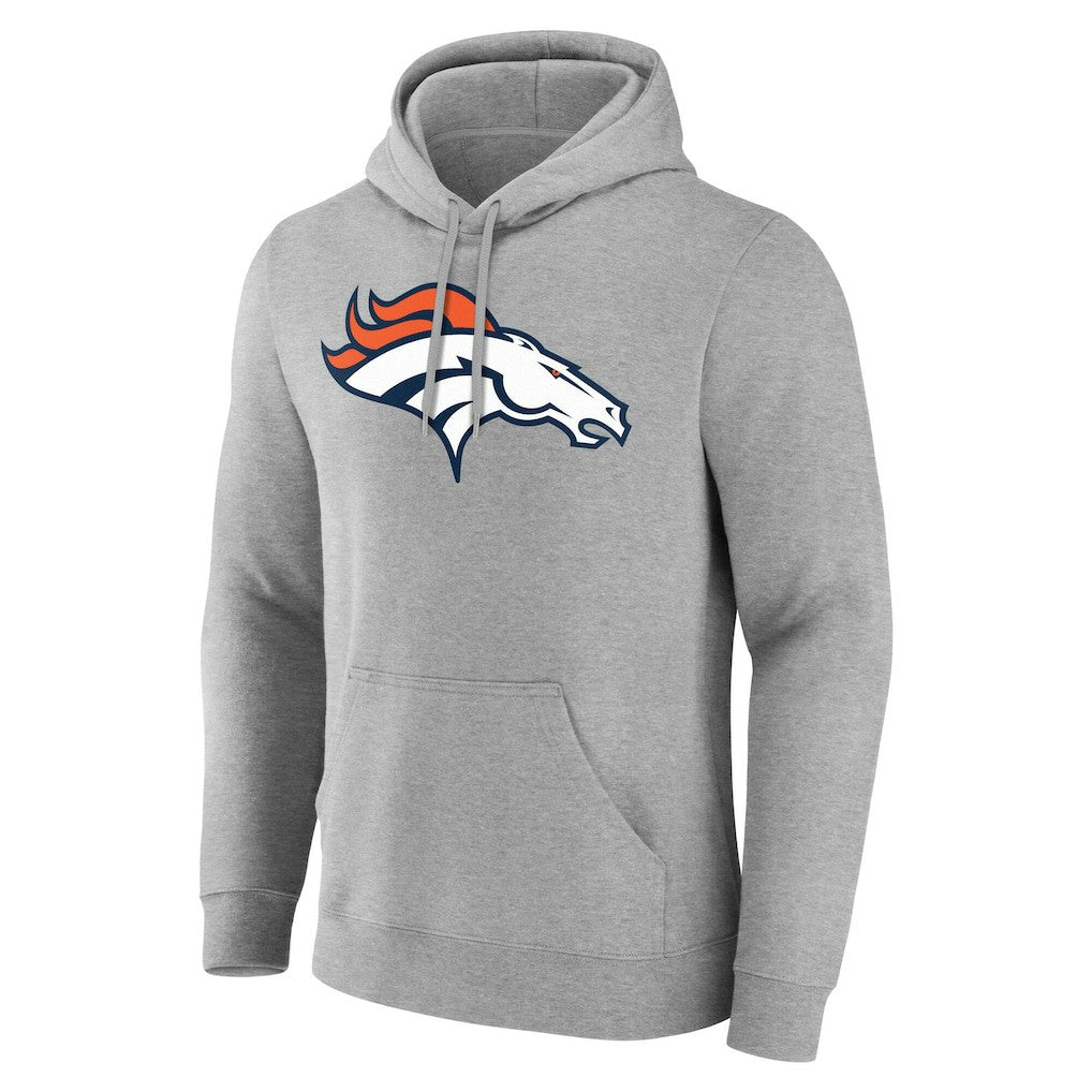 Denver Broncos Team Authentic Personalized Name & Number Hoodie Gray