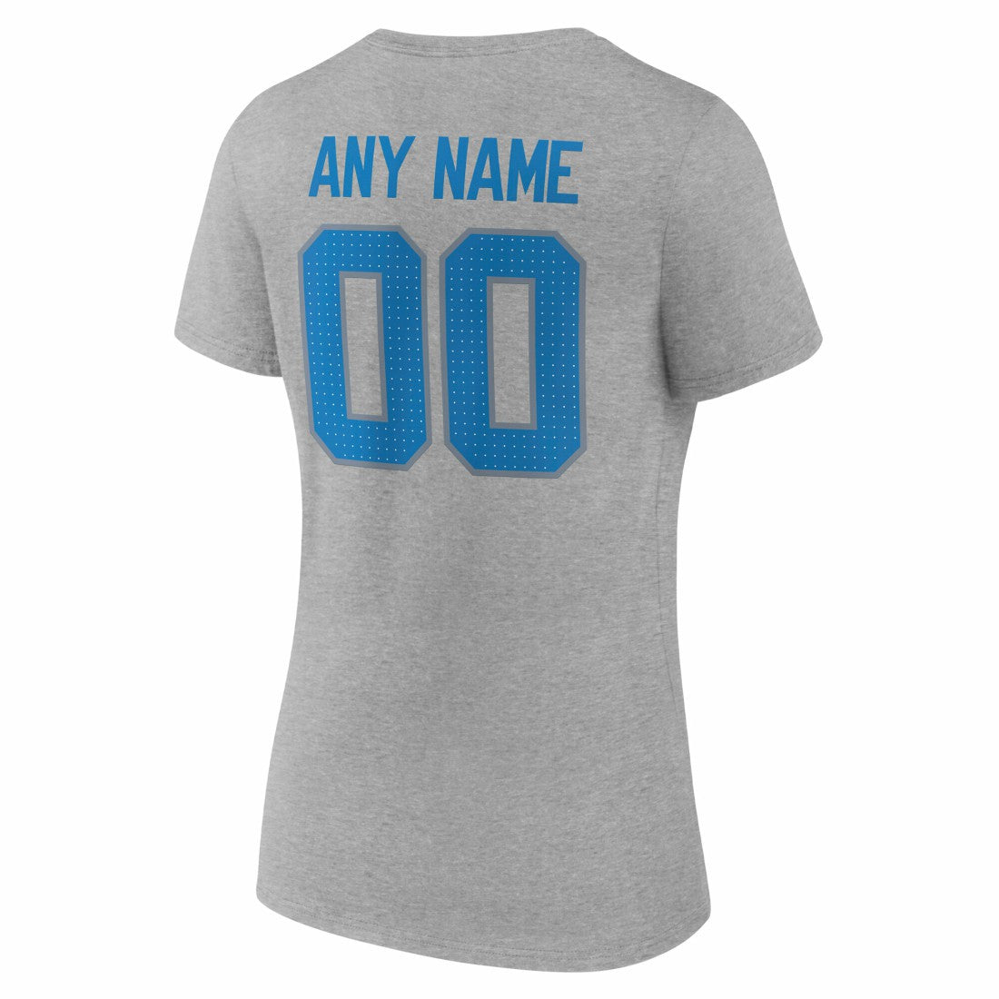 Detroit Lions Women's Team Authentic Personalized Name & Number V-Neck T-Shirt Gray